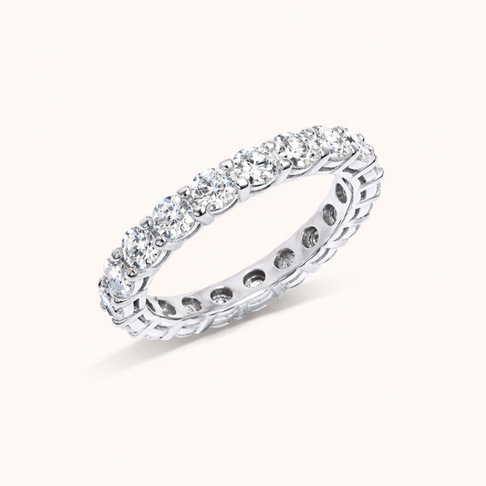3 mm Eternity band | Sterling Silver | Moissanite Gemstones